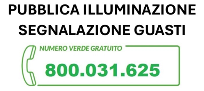 Servizio di pubblica illuminazione- Numero verde segnalazione guasti